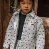 Sergent Major Manteau, Parka & Veste-Veste matelass&eacute;e &eacute;crue &agrave; imprim&eacute; fleuri