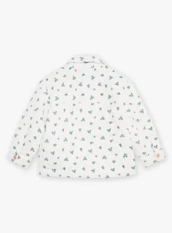 Sergent Major Manteau, Parka & Veste-Veste matelass&eacute;e &eacute;crue &agrave; imprim&eacute; fleuri