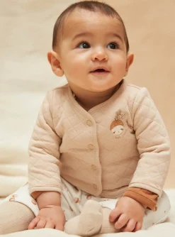 Sergent Major Veste & Cardigan-Veste r&eacute;versible beige et &eacute;cru en tubique et jersey