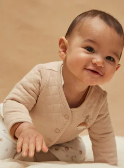 Sergent Major Veste & Cardigan-Veste r&eacute;versible beige et &eacute;cru en tubique et jersey