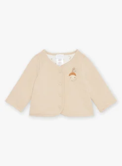 Sergent Major Veste & Cardigan-Veste r&eacute;versible beige et &eacute;cru en tubique et jersey